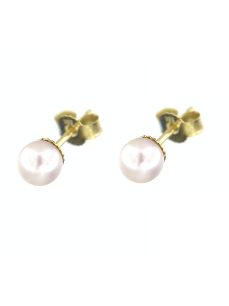 6.0-6.5 mm Akoya Pearl Stud Earrings in 14 Kt Yellow Gold by Peregrina Pearls