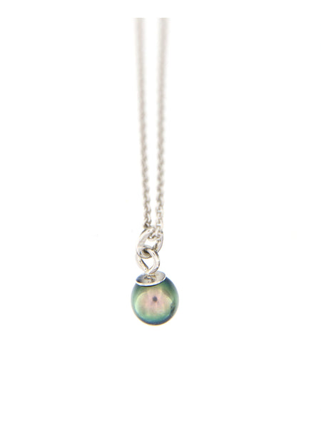 Tiny Dark Pearl Bubble Pendant, 5.0 mm