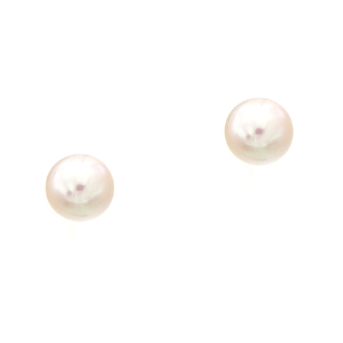 Tiny Pearl Earrings - genuine freshwater pearls and 14 Kt (585) yellow gold, stud earrings