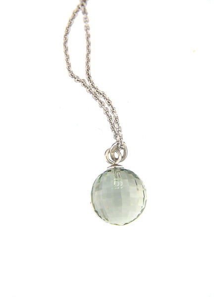 Praseolite Disco Ball Bubble Pendant, 10 mm