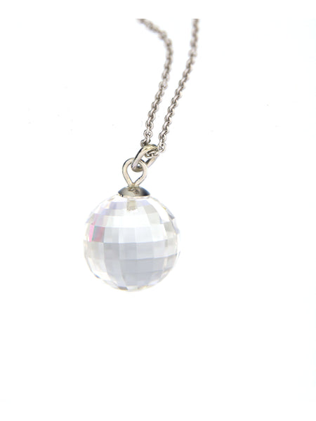 Rock Crystal Disco Ball Bubble Pendant, 12 mm