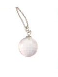Rose Quartz Disco Ball Bubble Pendant, 12 mm