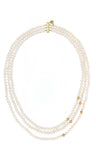 Serious Polka Dot Pearl Necklace - a three-row white fresh-water pearls necklace by Peregrina Pearls