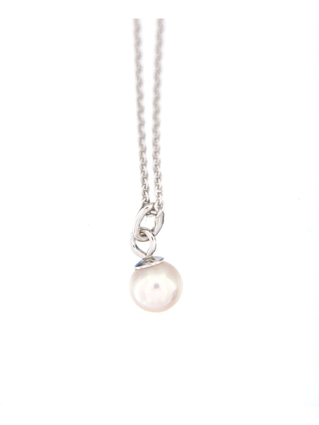 Tiny White Pearl Bubble Pendant, 5.0 mm